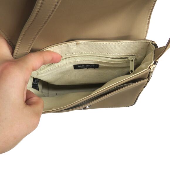 Y2k Vintage Nine West Beige Snakeskin Pattern Square Crossbody Bag - Picture 10 of 10